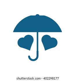  two hearts  icon, vector illustration. Flat design style