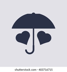  two hearts  icon, vector illustration. Flat design style