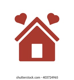  two hearts  icon, vector illustration. Flat design style