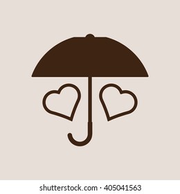  two hearts  icon, vector illustration. Flat design style
