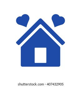  two hearts  icon, vector illustration. Flat design style