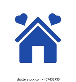  two hearts  icon, vector illustration. Flat design style