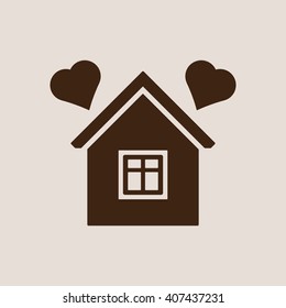  two hearts  icon, vector illustration. Flat design style