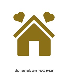  two hearts  icon, vector illustration. Flat design style