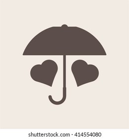  two hearts  icon, vector illustration. Flat design style