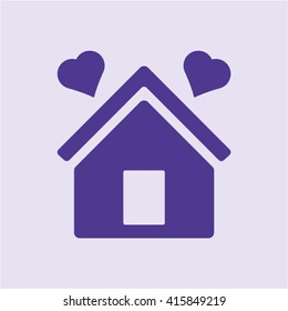  two hearts  icon, vector illustration. Flat design style