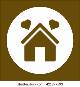  two hearts  icon, vector illustration. Flat design style