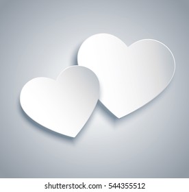 two hearts icon vector. Valentine`s day background.