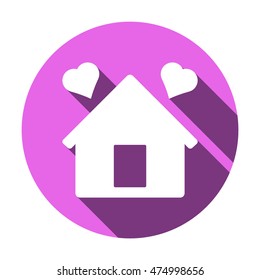  Two hearts icon,vector. Flat design.