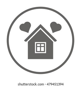  Two hearts  icon,vector. Flat design.