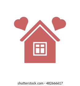  Two hearts  icon,vector. Flat design.