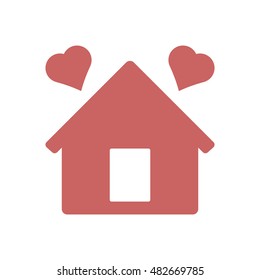  Two hearts icon,vector. Flat design.
