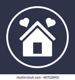  Two hearts icon,vector. Flat design.