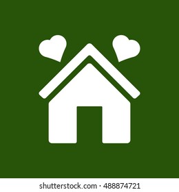  Two hearts icon,vector. Flat design.