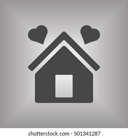  Two hearts icon,vector. Flat design.