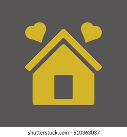  Two hearts icon,vector. Flat design.
