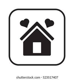  Two hearts icon,vector. Flat design.
