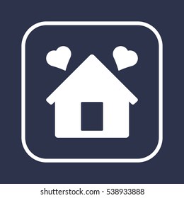  Two hearts icon,vector. Flat design.