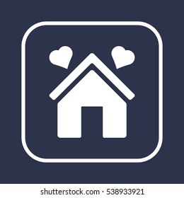  Two hearts icon,vector. Flat design.