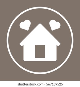  Two hearts icon,vector. Flat design.