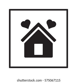  Two hearts icon,vector. Flat design.