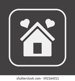  Two hearts icon,vector. Flat design.