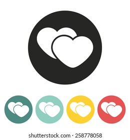 Two hearts icon.Vector illustration.