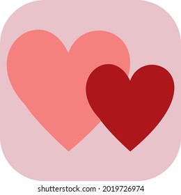 Two hearts, illustration, vector on a white background.