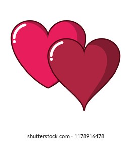 Two hearts isolated