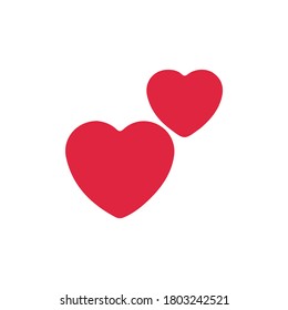 Two Hearts isolated vector logo icon design emoji