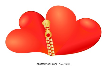two hearts joined together
