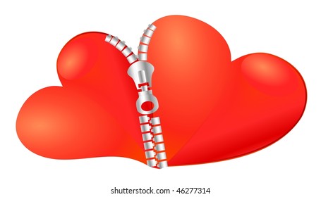 two hearts joined together