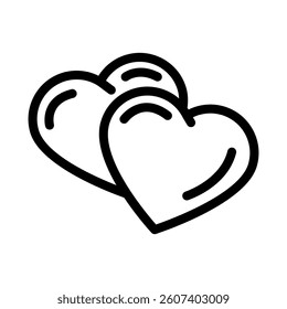 two hearts line icon vector. two hearts sign. isolated contour symbol black illustration
