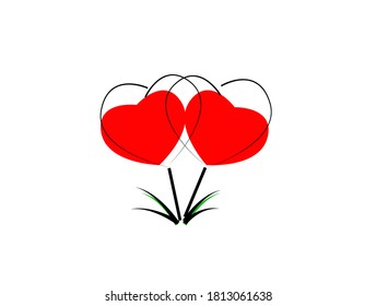 Two hearts lined embroidered together