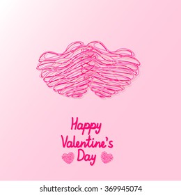 two hearts of the lines together on Valentine's Day