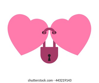 two hearts locked together forever