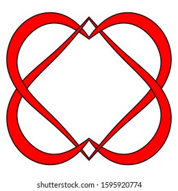 two hearts logo marriage Agency, vector intertwined heart sign symbol eternal mutual love and loyalty