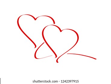 two hearts  looked like a ribbon, white background