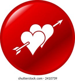 botón de dos corazones en amor