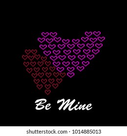 Two hearts love card vector illustration design on black background