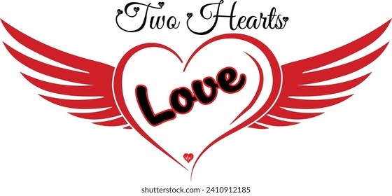 Two hearts love t shirt design