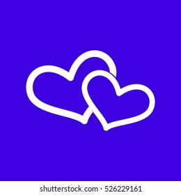 two hearts, love, vector icon, eps10