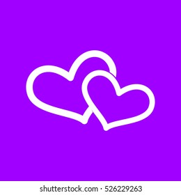 two hearts, love, vector icon, eps10