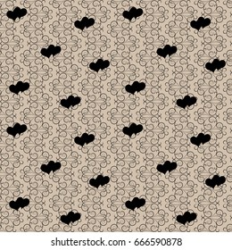two Hearts on beige abstract background. Fashion graphic background design. Modern stylish abstract texture. Colorful template for prints, textiles, wrapping, wallpaper, website. Vector illustration