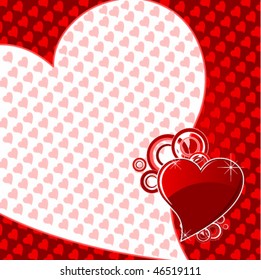 two hearts on a heart background express the love emotions