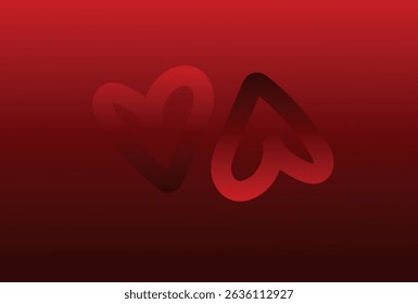 two hearts on lovely background, web illustration design