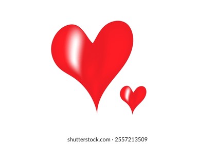 two hearts on a white background