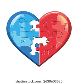 Two Hearts One Puzzle Love Unity