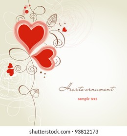 Two hearts ornament