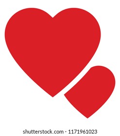
Two hearts overlapping each other is symbol of relationship 
